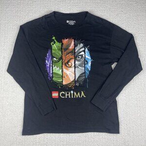 Y2K Legends of Chima LEGO Black Long Sleeve Shirt 2013 Youth Boys Size XL ≈Men S